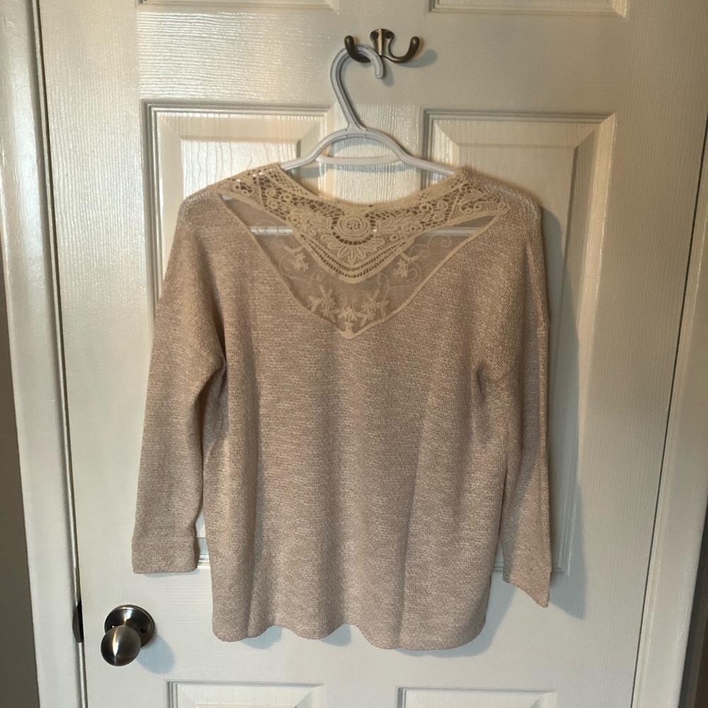 American Eagle Lace-back Long-sleeve Shirt